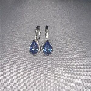Elegant Blue Teardrop Earrings